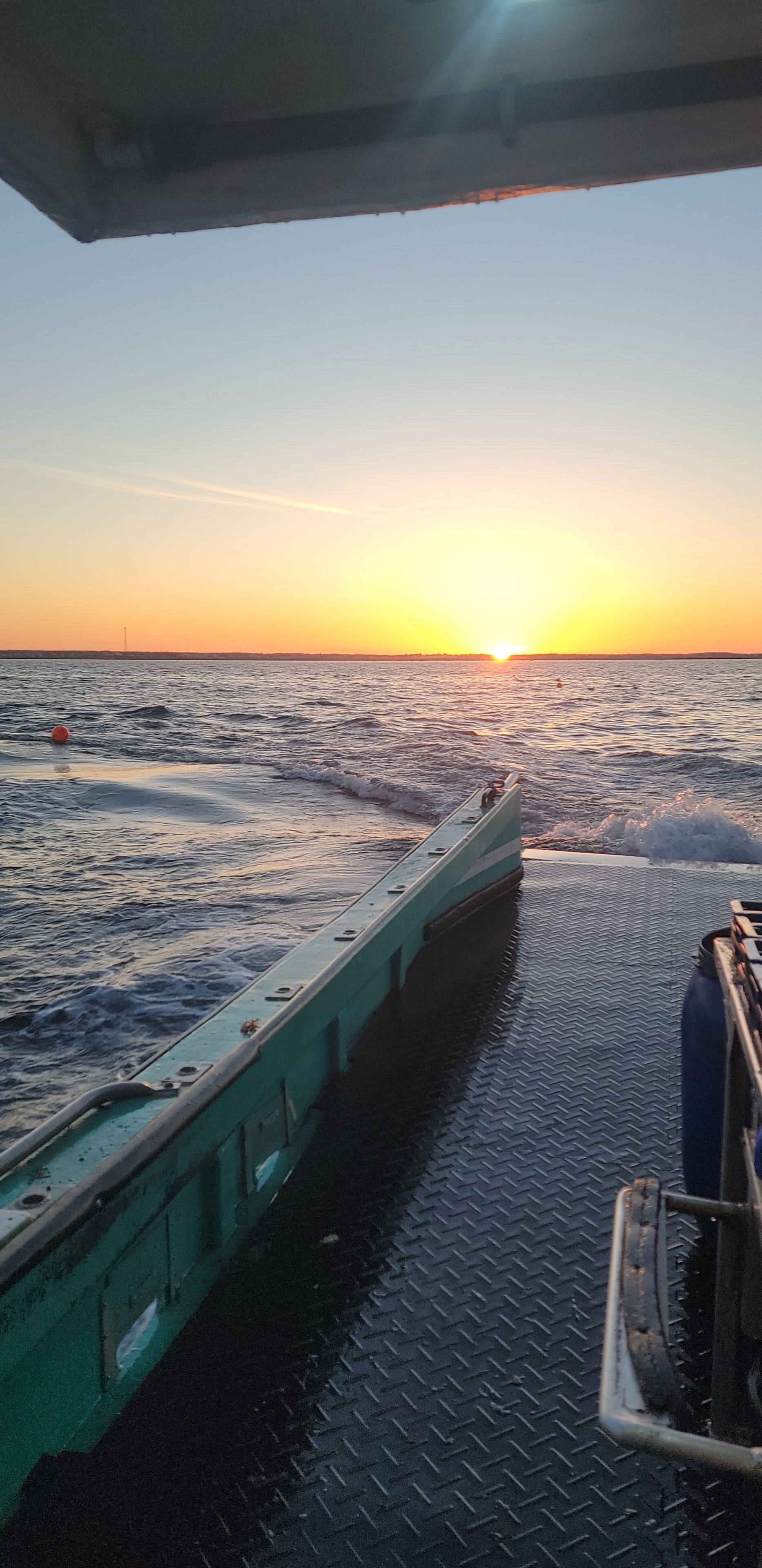 Sunrise from the stern of the fishing vessel